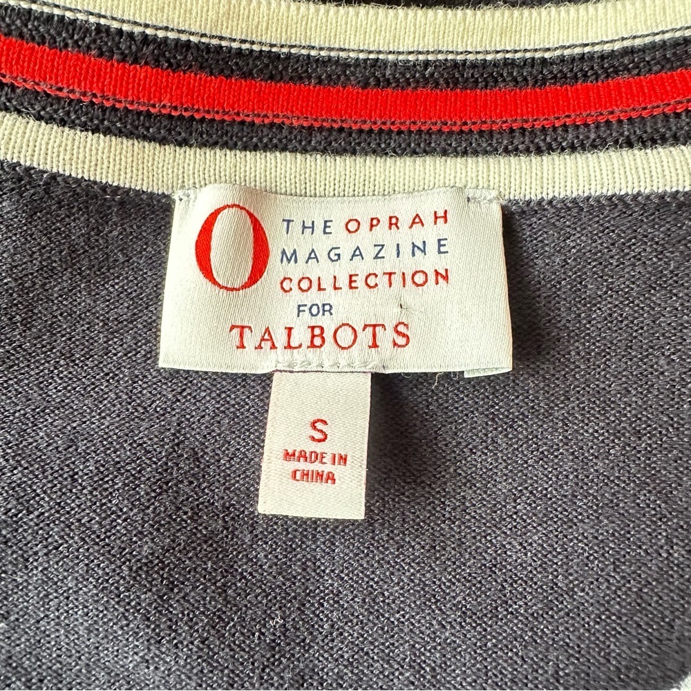 3/$22🩶 Talbots Small Oprah Magazine Collection Ladybug Crewneck Beaded Sweater - Picture 13 of 15